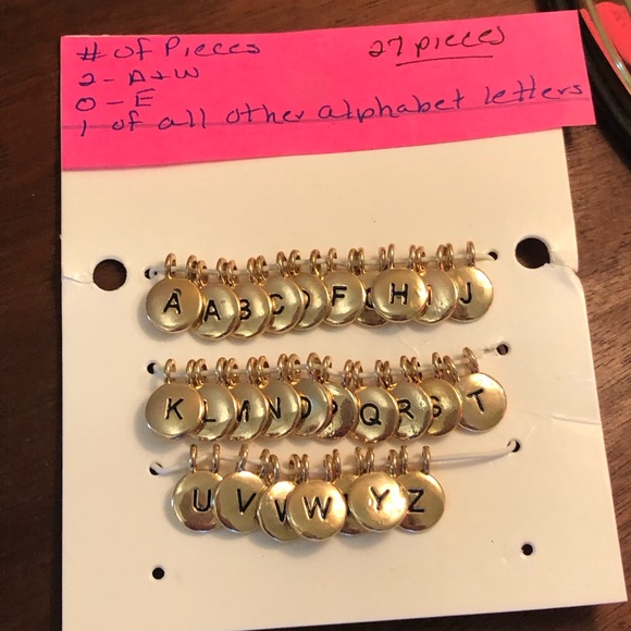 Jewelry - Charms, alphabet letters